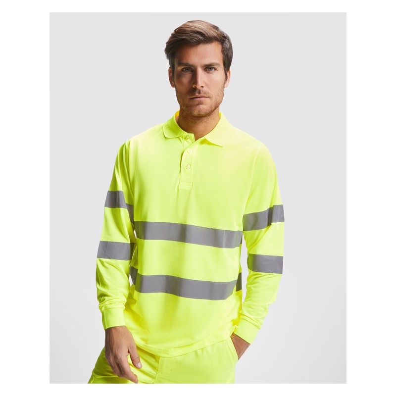 AV POLARIS LONG SLEEVE POLO SHIRT S S FLUOR YELLOW