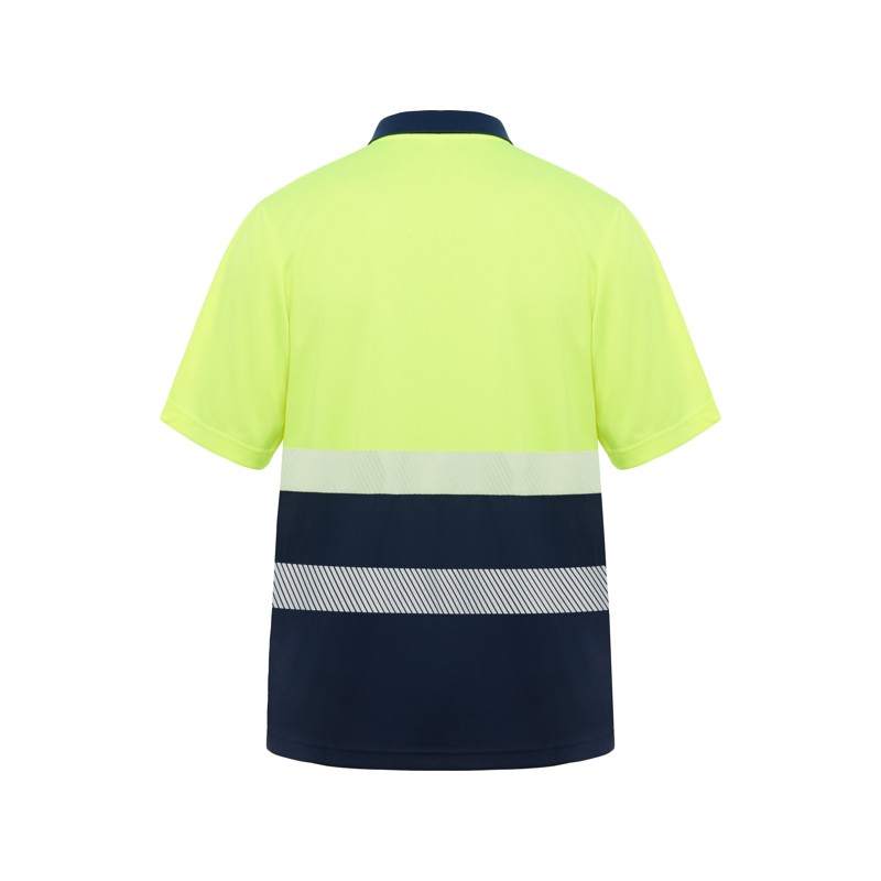 VEGA POLO SHIRT S S NAVY BLUE FLUOR YELLOW