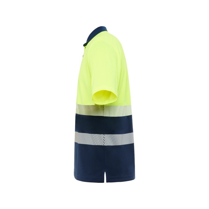 VEGA POLO SHIRT S S NAVY BLUE FLUOR YELLOW