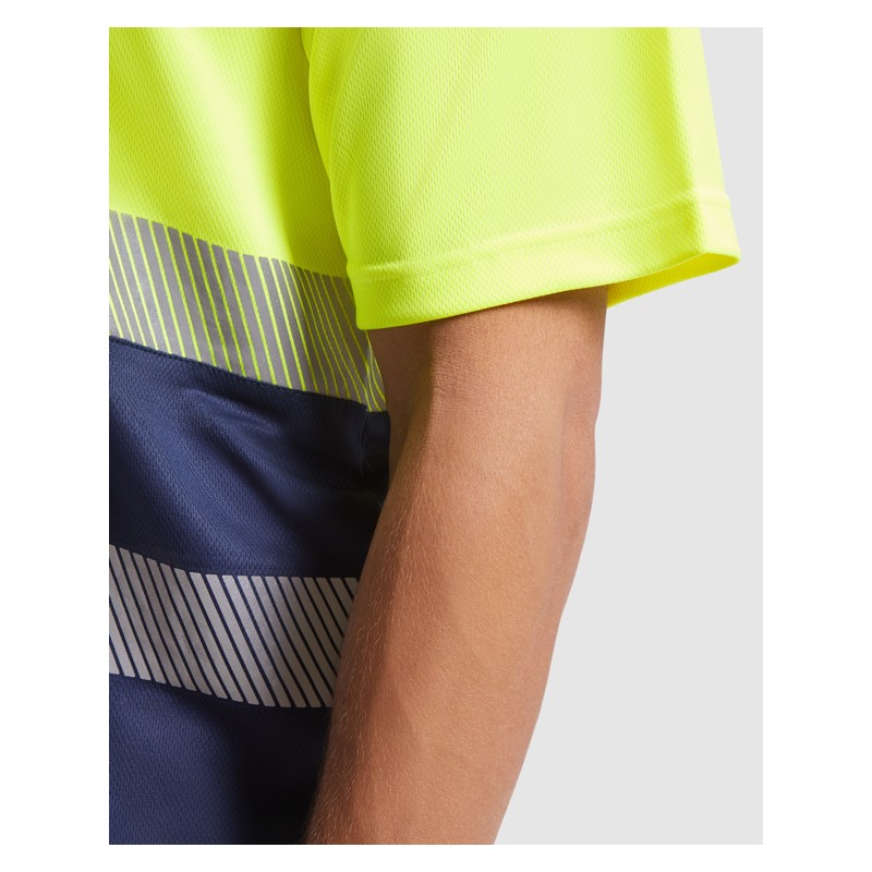 VEGA POLO SHIRT S S NAVY BLUE FLUOR YELLOW