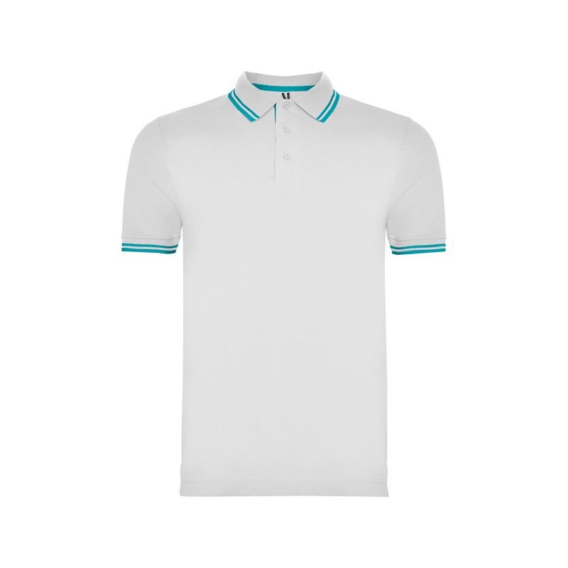 MONTREAL POLO SHIRT S S WHITE TURQUOISE